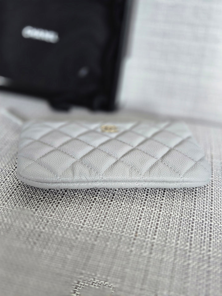 Chanel series 31 2021 Grey Caviar LGHW Mini O Case/Pouch