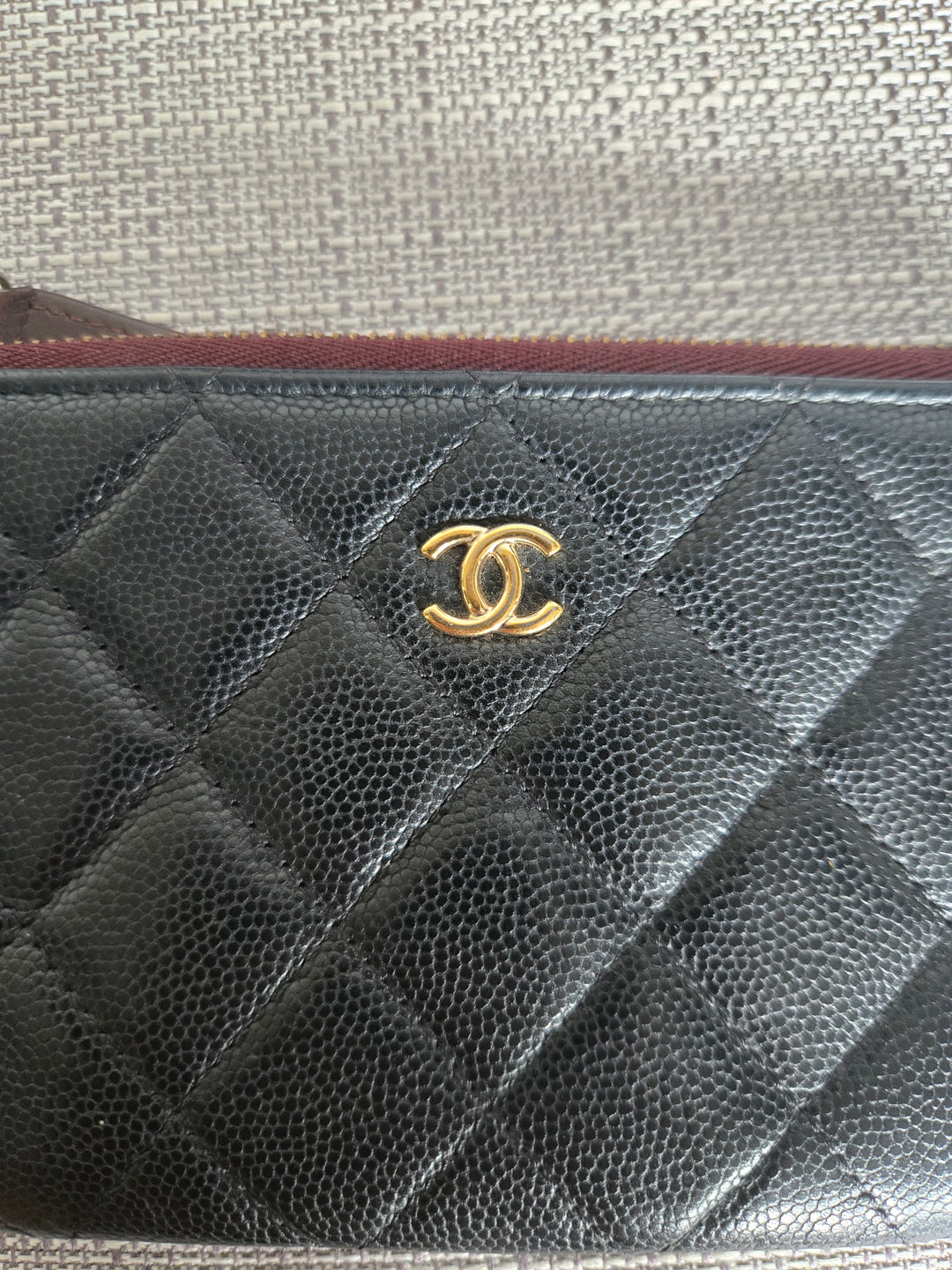 Chanel series 24 Black Caviar LGHW Mini O Case/Pouch