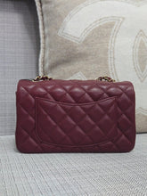 Load image into Gallery viewer, Chanel 23S 2023 Spring/Summer Collection Burgundy Lambskin Classic Mini Rectangular Flap Bag with Champagne GHW
