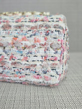 Load image into Gallery viewer, Chanel 23C 2022/2023 Cruise Collection Tweed Quilted Mini Rectangular Flap Bag in Ecru, Pink, Blue, and Green with Champagne GHW
