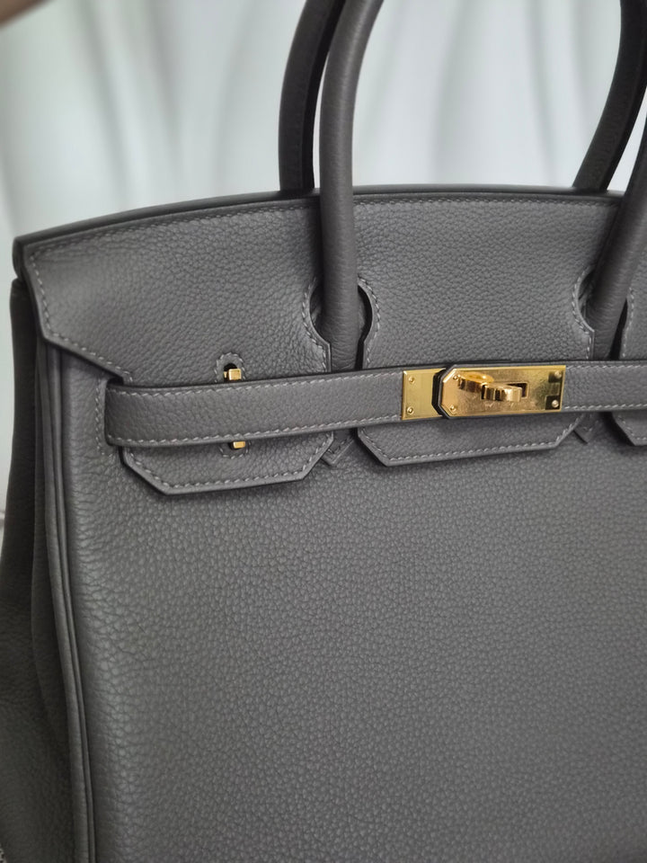 Hermes Birkin 30 Gris Meyer Togo Leather GHW Stamp U (2022)