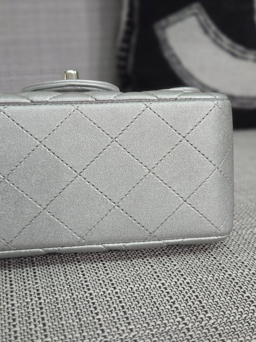 Chanel Series 31 21P 2021 Pre Spring/Summer Collection Iridescent Silver lambskin SHW Square Mini Flap Bag