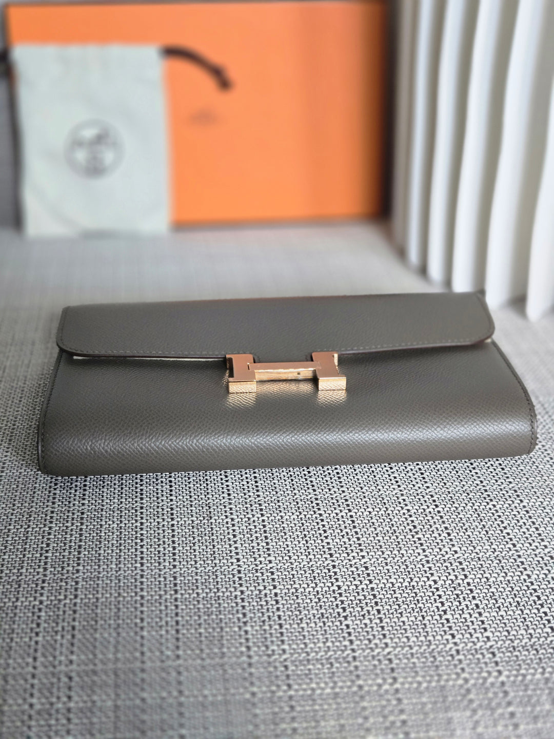 Hermes Constance to Go Long Wallet in Gris Etain Epsom Leather GHW Stamp Z 2021