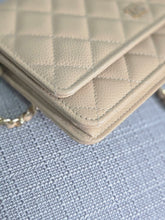 Load image into Gallery viewer, Chanel Beige Clair Caviar GHW Classic Wallet on Chain (WOC)
