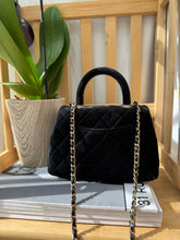 Load image into Gallery viewer, Chanel series 31 2020 20K collection Runway Crystal CC Black Velour Velvet LGHW Mini Coco Handle Flap Bag
