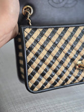 Load image into Gallery viewer, Chanel series 31 21P 2021 Pre spring/summer collection Raffia Black/Beige Mini Rectangular Flap Bag
