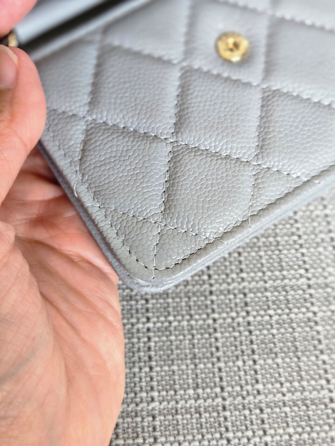 Chanel COCO 20B Collection Grey caviar Small Vanity flap bag