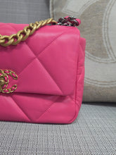 Load image into Gallery viewer, Chanel 19 22K 2022 Fall/Winter Collection Hot Pink Lambskin with Mixed Hardware size Small
