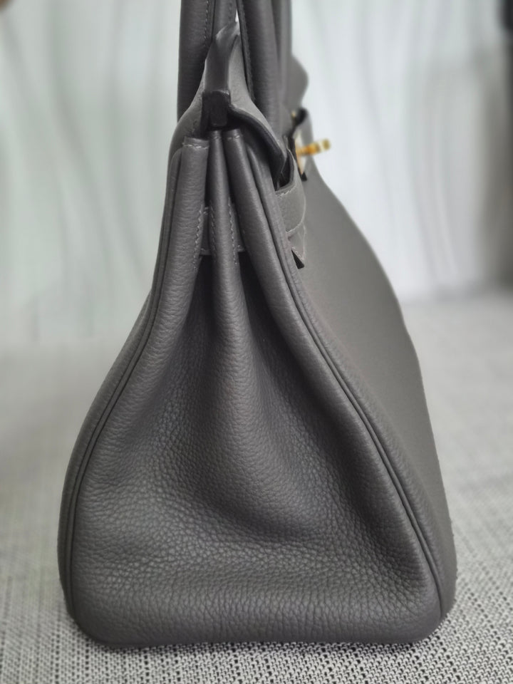 Hermes Birkin 30 Gris Meyer Togo Leather GHW Stamp U (2022)
