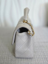 Load image into Gallery viewer, CHANEL 21A light Grey Lambskin Aged GHW Mini Rectangular Flap Bag with Top Handle
