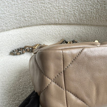 Load image into Gallery viewer, CHANEL 19 size Small in 21S collection 2021 Dark Beige Cappuccino Latte Lambskin Mixed HW Flap Bag
