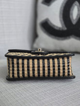 Load image into Gallery viewer, Chanel series 31 21P 2021 Pre spring/summer collection Raffia Black/Beige Mini Rectangular Flap Bag
