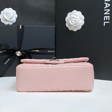 Load image into Gallery viewer, Chanel 23S 2023 Spring/Summer Collection Light Pink Lambskin Champagne GHW Mini rectangular flap bag
