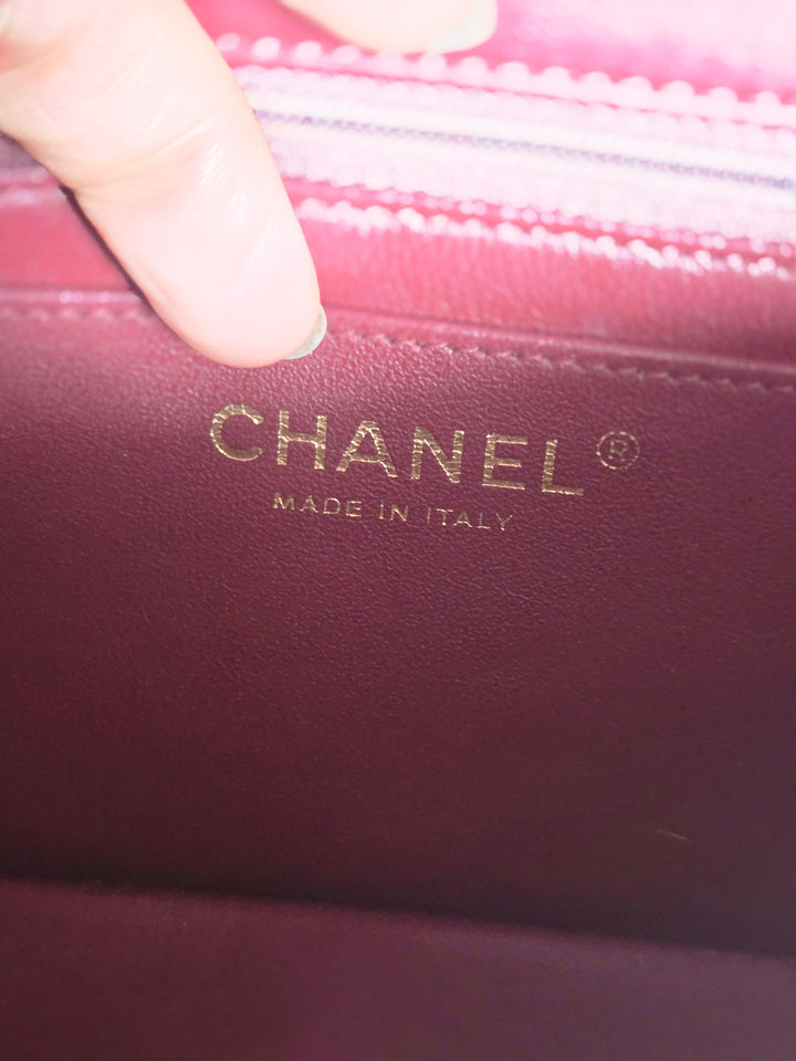 Chanel series 21 2015 15B Collection Burgundy Lambskin GHW Mini Rectangular Flap Bag