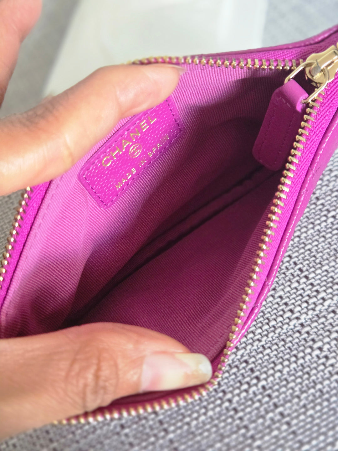 Chanel 2023 23C collection Purple Caviar LGHW Mini O Case/Pouch
