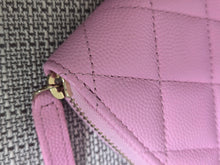 Load image into Gallery viewer, Chanel 23P collection 2023 Mauve undertone Pink Caviar Big Logo LGHW Zippy Coin Purse 2023 with mint green lining
