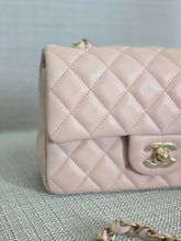 Load image into Gallery viewer, Chanel 23S 2023 Spring/Summer Collection Light Pink Lambskin champagne GHW Mini Rectangular Flap Bag
