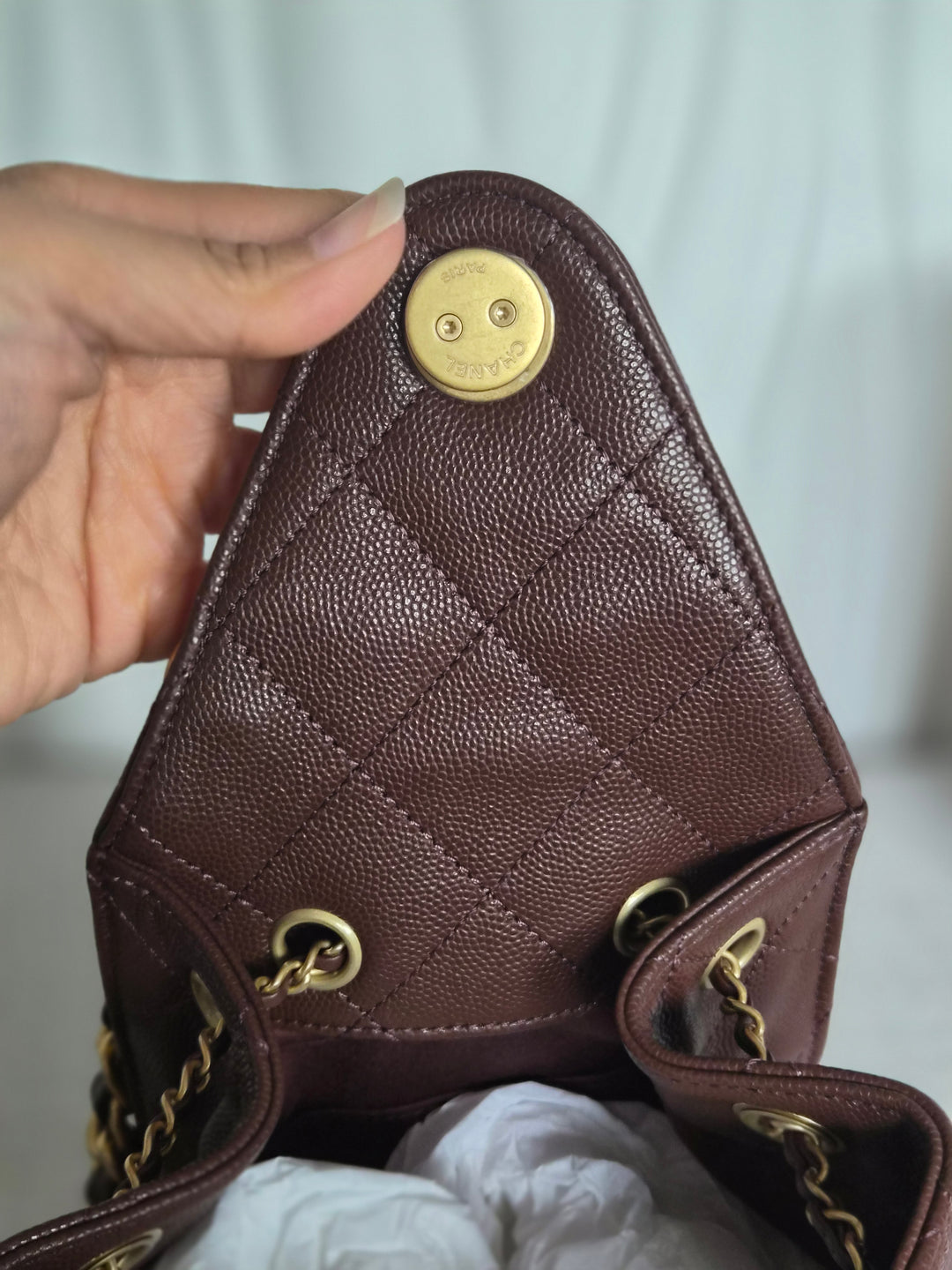 CHANEL 25K Collection Brown Caviar Aged GHW 25 Hobo Bag size SMALL