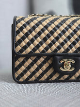 Load image into Gallery viewer, Chanel series 31 21P 2021 Pre spring/summer collection Raffia Black/Beige Mini Rectangular Flap Bag
