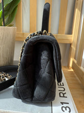 Load image into Gallery viewer, Chanel series 31 2020 20K collection Runway Crystal CC Black Velour Velvet LGHW Mini Coco Handle Flap Bag
