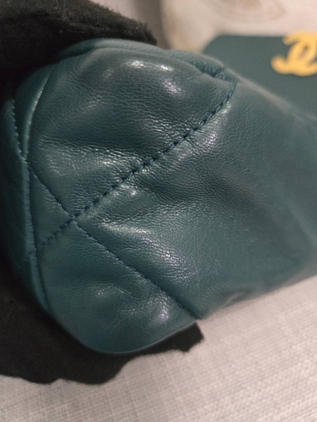 Chanel 19 size Small 26 cms series  Fall/Winter Collection Dark Green/Teal Goatskin Mixed hardware flap bag