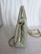 Load image into Gallery viewer, CHANEL Sage Khaki Green Glazed Calfskin Aged GHW Nano Kelly Shopping Bag size Small (19cms)
