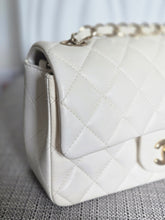 Load image into Gallery viewer, CHANEL series 23 2016 White Lambskin LGHW Mini Rectangular Flap Bag
