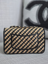 Load image into Gallery viewer, Chanel series 31 21P 2021 Pre spring/summer collection Raffia Black/Beige Mini Rectangular Flap Bag

