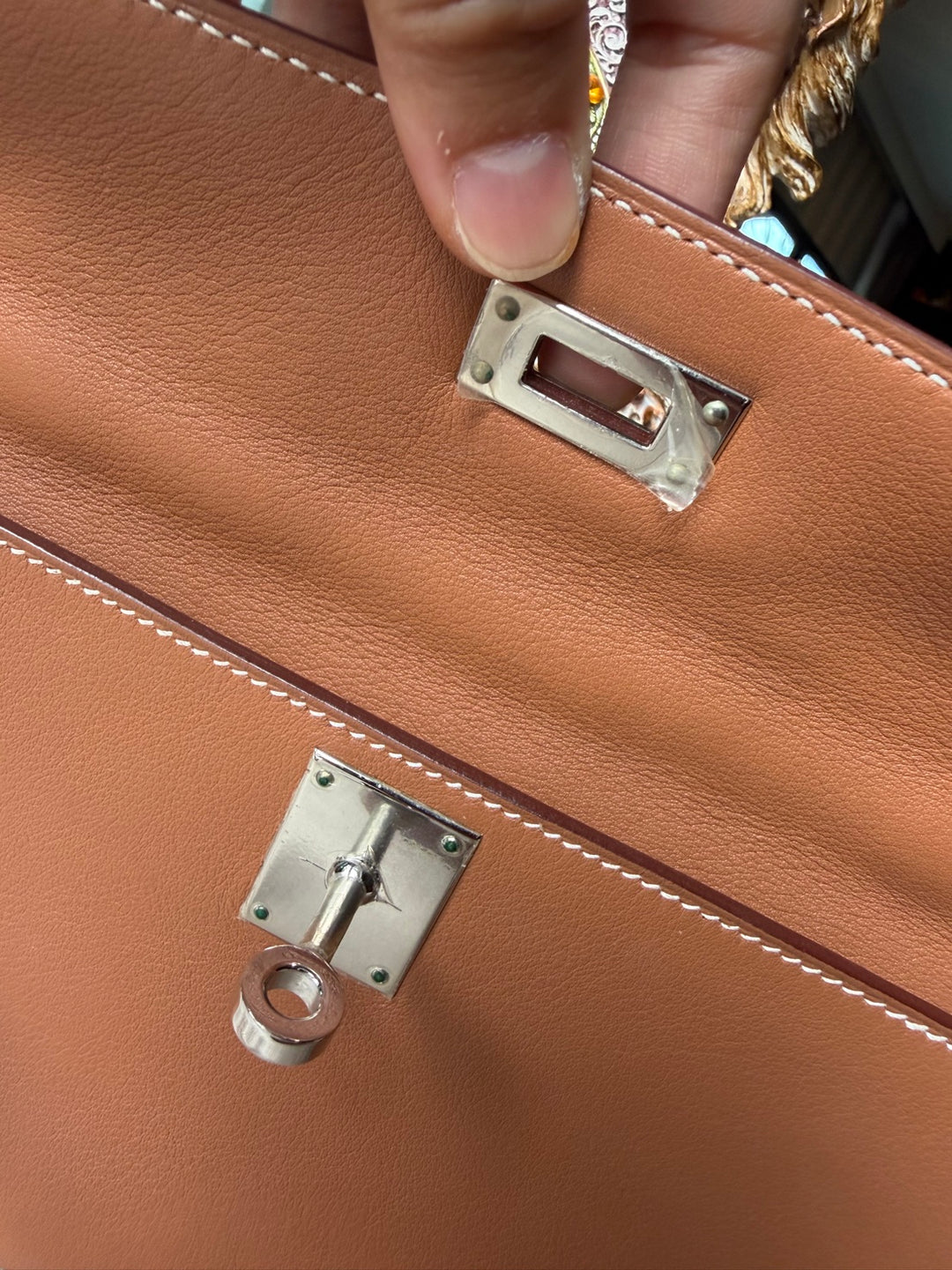 Hermès Kelly Cut Gold Swift Leather PHW Stamp R 2014