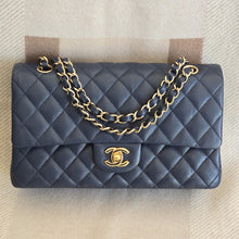 Load image into Gallery viewer, Chanel series 29 20C Navy Caviar Champagne GHW Medium ML Timeless 11.12 Classic Double Flap Bag
