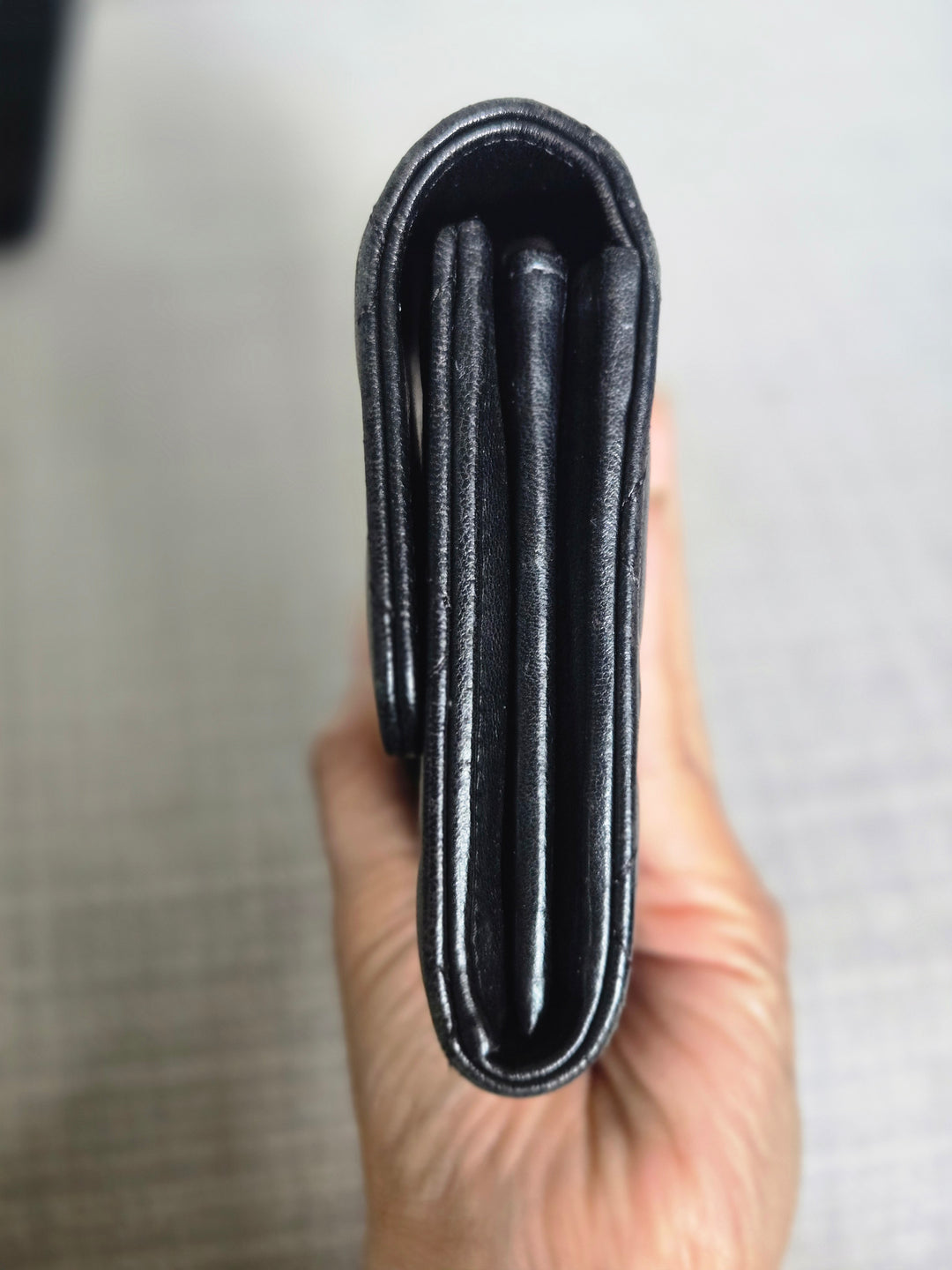 Chanel series 24 Black Lambskin SHW Full size Sarah Wallet
