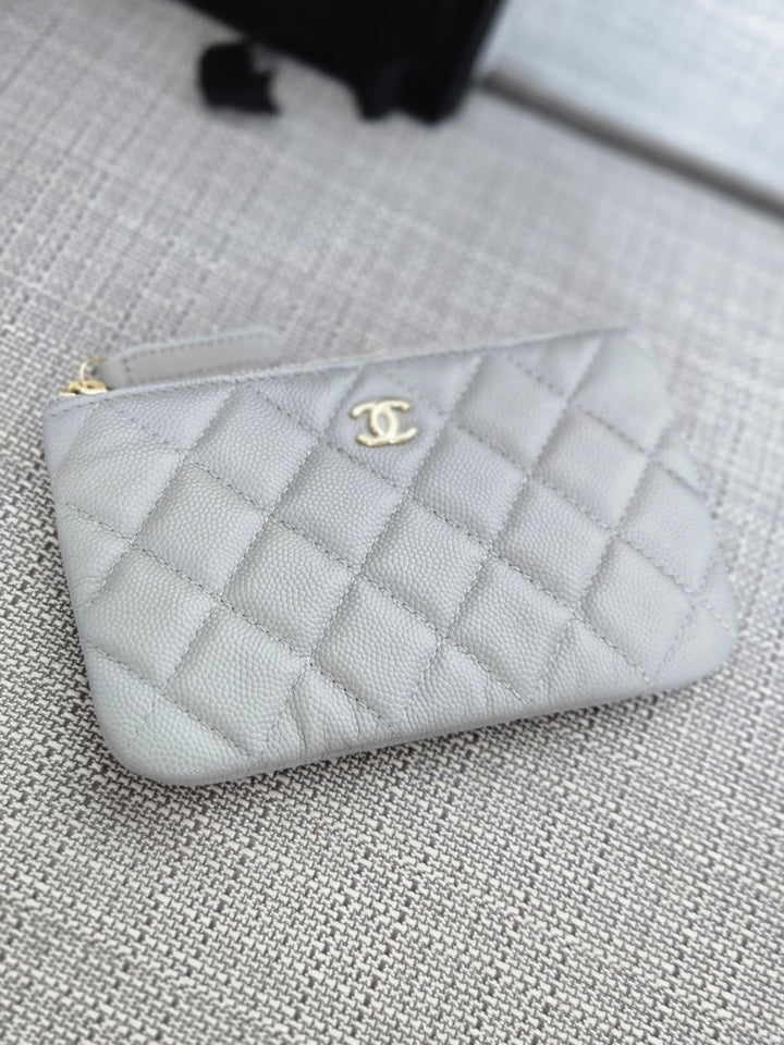 Chanel series 31 2021 Grey Caviar LGHW Mini O Case/Pouch