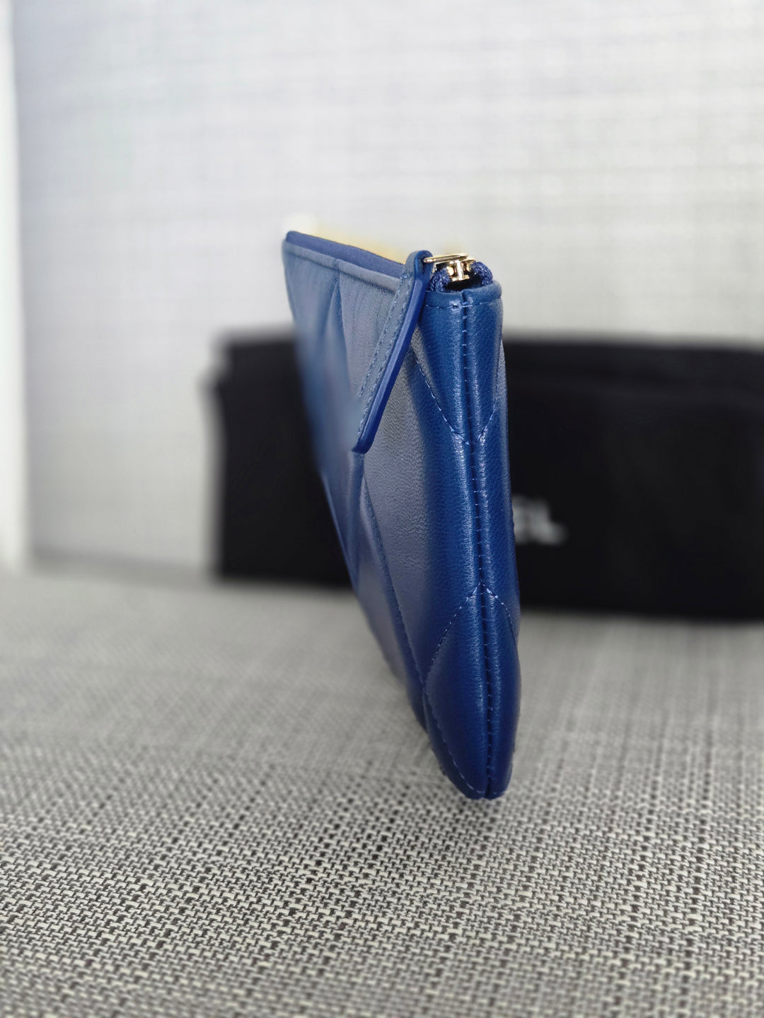 Chanel series 29 Blue goatskin GHW Small O Case/Pouch 8 inches