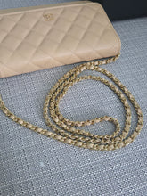 Load image into Gallery viewer, Chanel Beige Clair Caviar GHW Classic Wallet on Chain (WOC)
