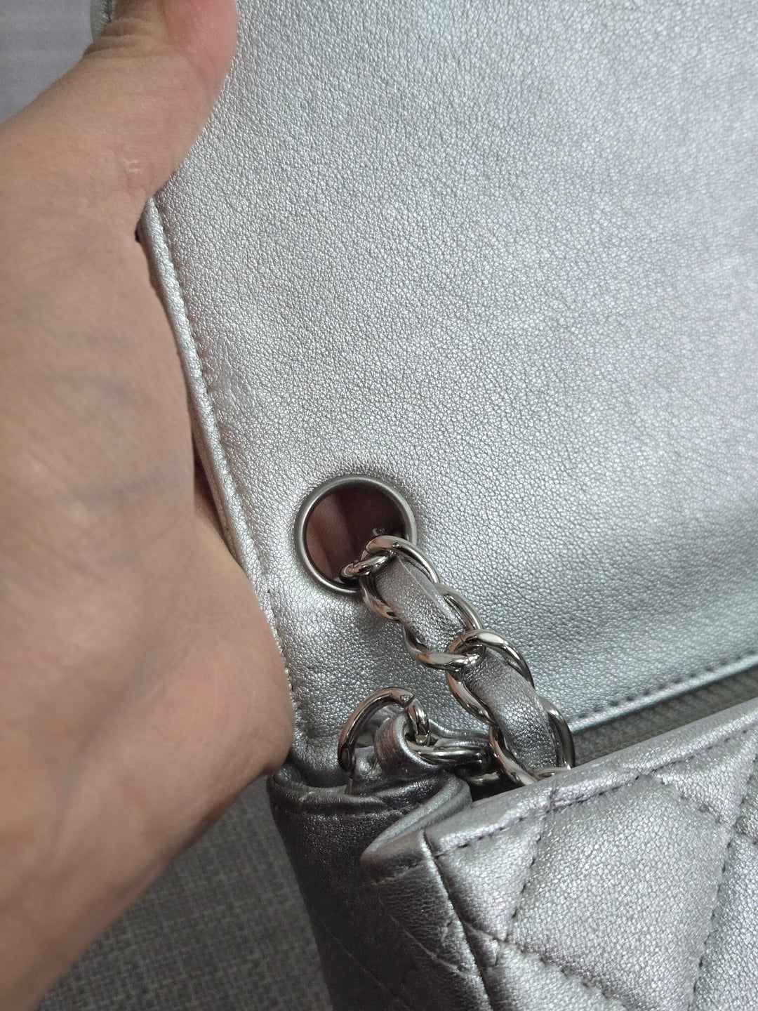 Chanel Series 31 21P 2021 Pre Spring/Summer Collection Iridescent Silver lambskin SHW Square Mini Flap Bag
