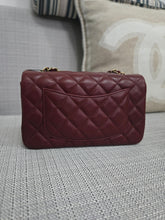 Load image into Gallery viewer, Chanel 23S 2023 Spring/Summer Collection Burgundy Lambskin Classic Mini Rectangular Flap Bag with Champagne GHW
