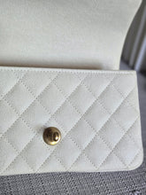 Load image into Gallery viewer, CHANEL 21S Series 31 White Caviar Aged GHW Top Handle Mini Rectangular Flap Bag
