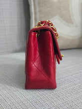 Load image into Gallery viewer, Chanel series 1 Red Lambskin 24K GHW Vintage Classic Mini Flap Bag
