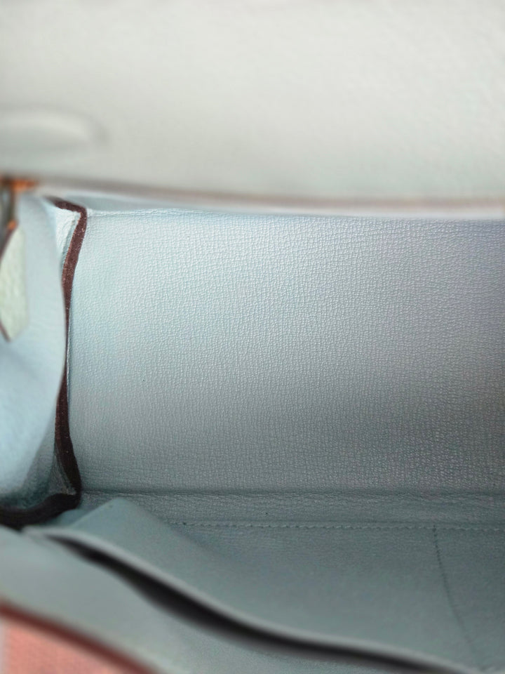 Hermes Kelly 28 in Bleu Atoll Togo Leather GHW