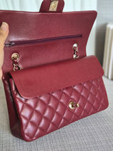 Load image into Gallery viewer, CHANEL 19B collection Series 28 Burgundy Caviar LGHW Medium Timeless Classic Double Flap Bag 11.12
