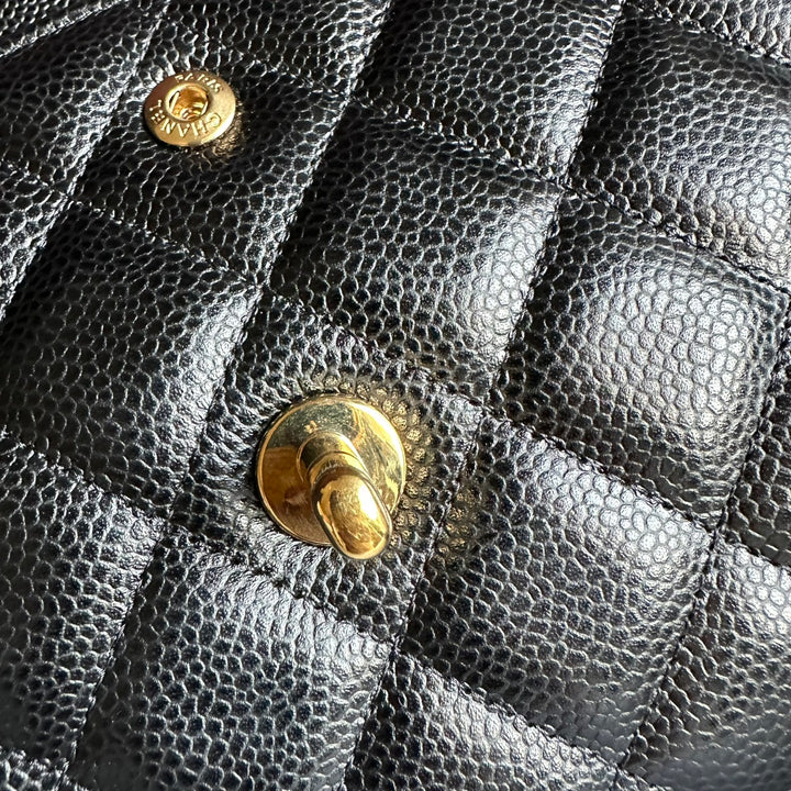 CHANEL series 159 2011/2012 Black Caviar GHW Jumbo Classic Timeless Double Flap Bag