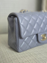 Load image into Gallery viewer, Chanel 22B Iridescent Light purple lambskin champagne GHW Mini Rectangular Flap Bag
