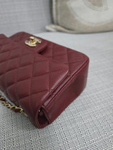 Load image into Gallery viewer, Chanel 23S 2023 Spring/Summer Collection Burgundy Lambskin Classic Mini Rectangular Flap Bag with Champagne GHW
