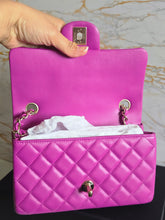 Load image into Gallery viewer, Chanel 21C 2021 Cruise Collection Purple Lambskin Champagne GHW Mini rectangular flap bag

