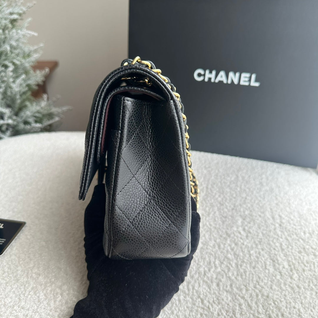 CHANEL series 25 Black Caviar GHW Medium ML Timeless Classic Double Flap Bag 2018