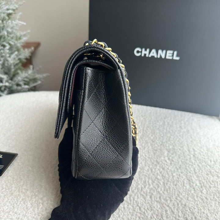 CHANEL series 25 Black Caviar GHW Medium ML Timeless Classic Double Flap Bag 2018