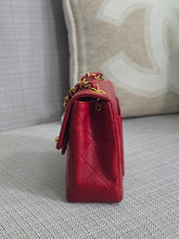 Load image into Gallery viewer, Chanel series 1 Red Lambskin 24K GHW Vintage Classic Mini Flap Bag
