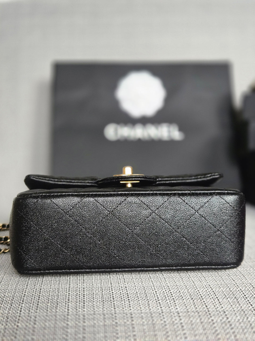 Chanel series 31 21S 2021 Collection Black Caviar Aged GHW Mini Rectangular Flap Bag with Top Handle