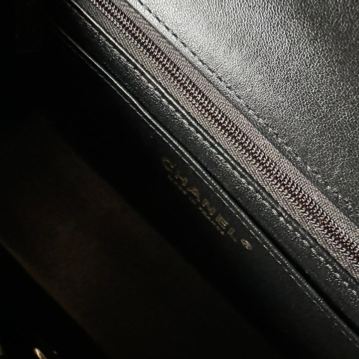 CHANEL Black Lambskin LGHW Mini Rectangular Flap Bag