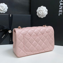 Load image into Gallery viewer, Chanel 23S 2023 Spring/Summer Collection Light Pink Lambskin Champagne GHW Mini rectangular flap bag
